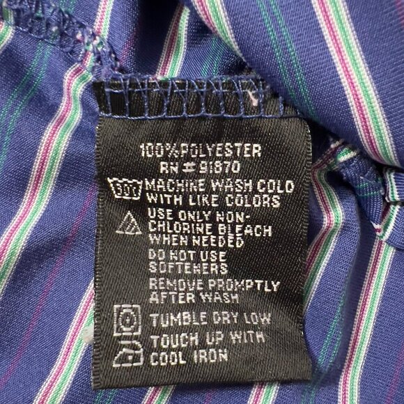 PGA Tour Men’s Striped Polo Shirt Blue Multi-Color Size Large - Picture 9 of 9